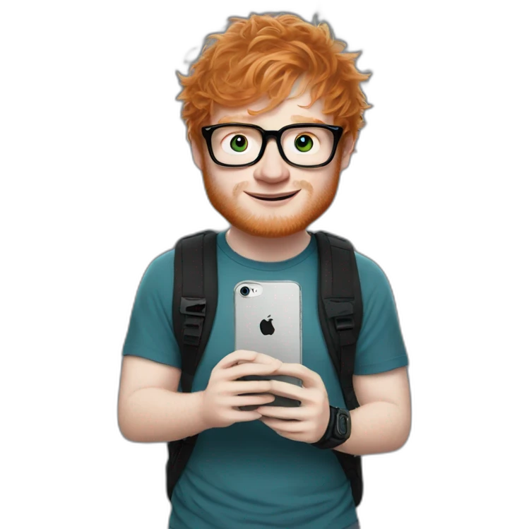 ed sheeran holding an iphone emoji