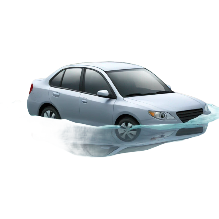 The car is in the water emoji