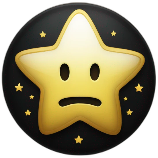 Badge avec une étoile sur un fond noir emoji