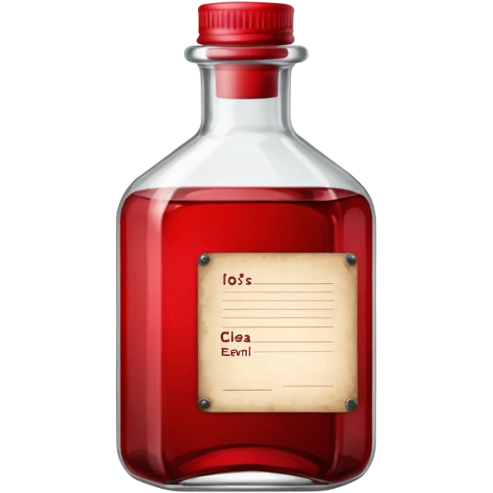 red ink bottle with label emoji