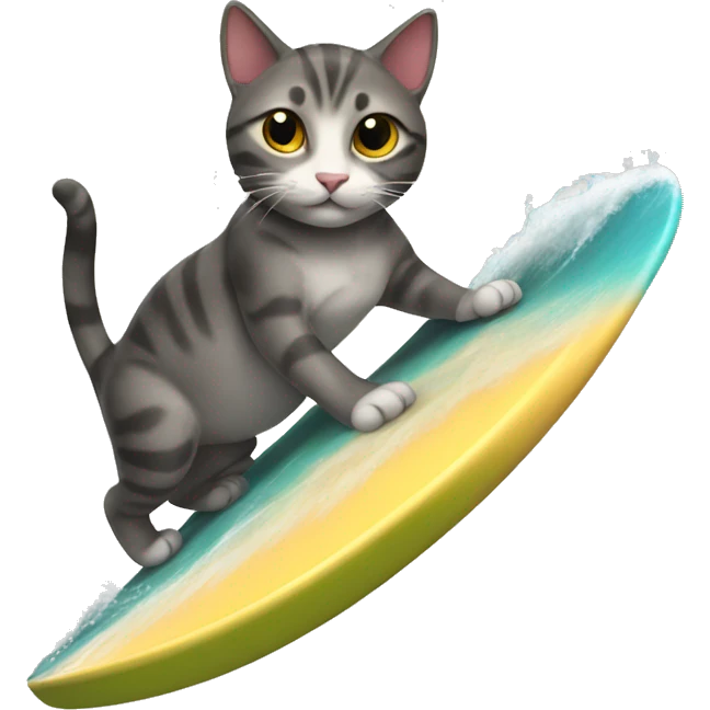cat surfing  emoji