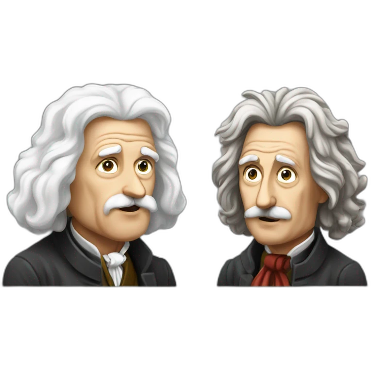 Isaac Newton argue with Einstein emoji