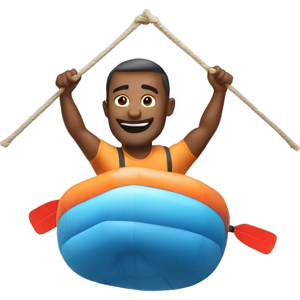 man lift up raft emoji