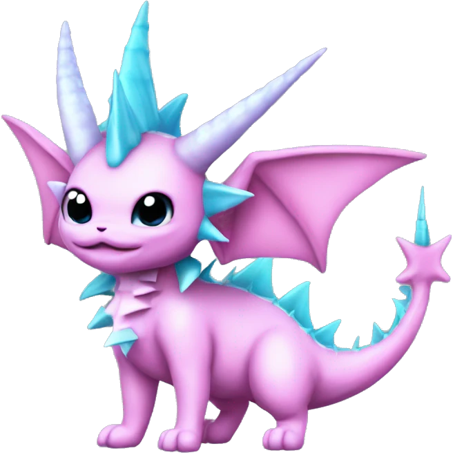 Pink Edgy Vaporeon dragon With Fins and spikes full body emoji