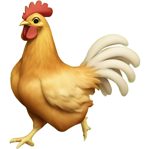 Chicken breast running from green peas emoji