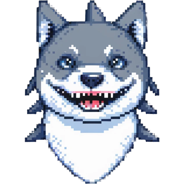 shark with a dog face emoji
