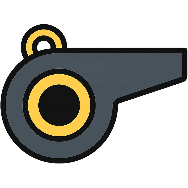 black coach's whistle emoji