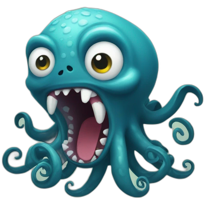 cute kraken yelling emoji