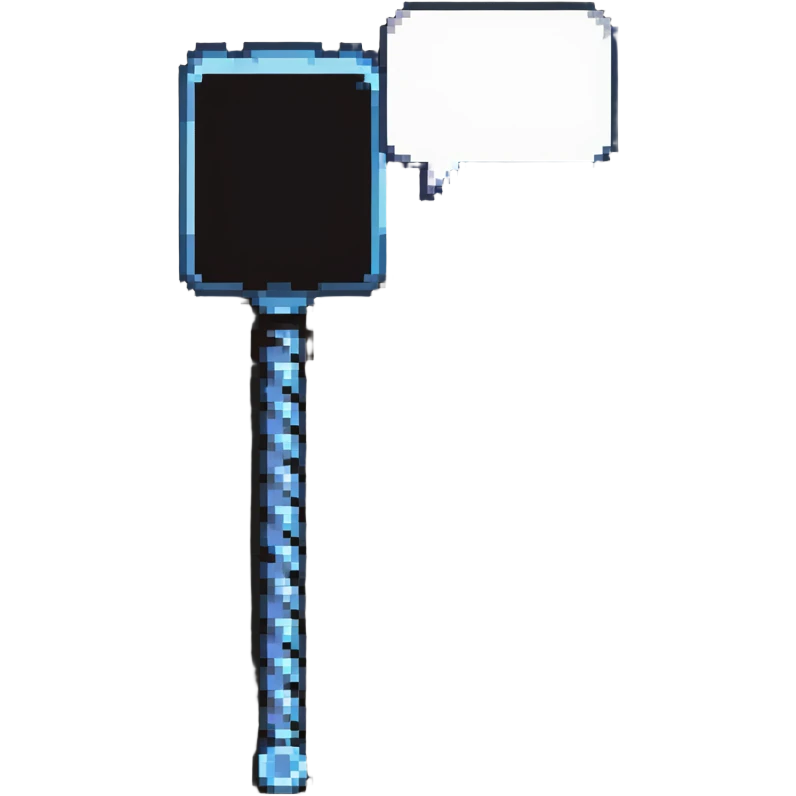 Forum moderator icon with speech bubble and ban hammer emoji