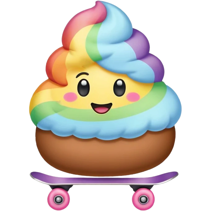 rainbow Poop emoji skating   emoji