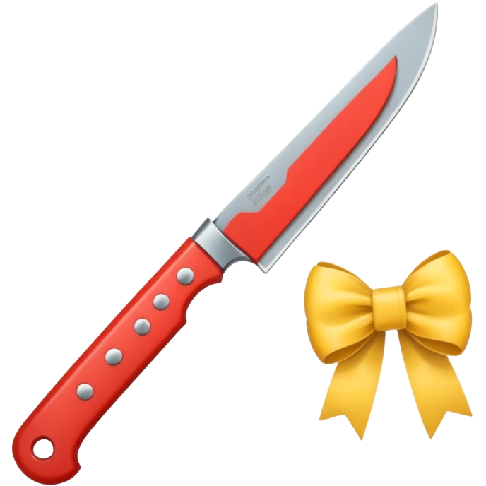 knife with little bows around it emoji