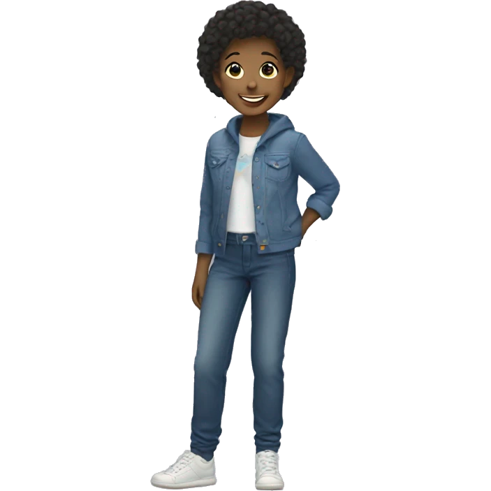 smiling girl with boys outfit emoji