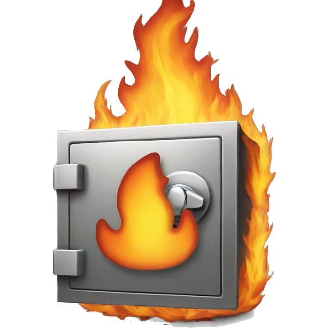 safe on fire emoji