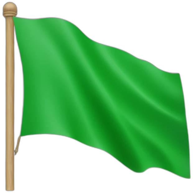 A complete green colour plain flag without any design  emoji