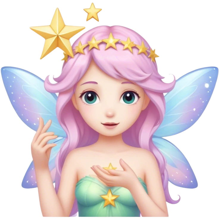 Pastel fairy transparent star emoji