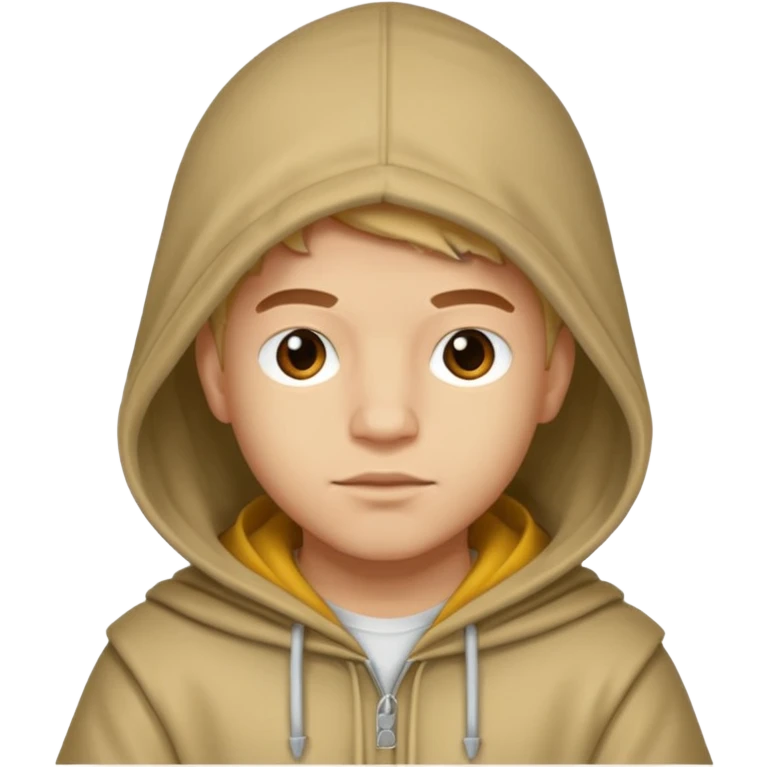 Moreno greñudo con capucha emoji