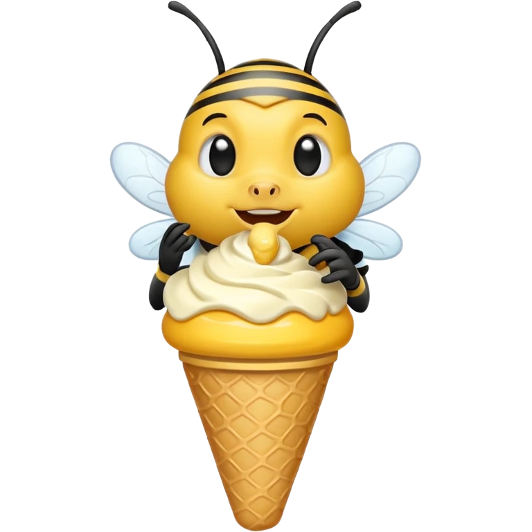 A bee eating ice cream  emoji