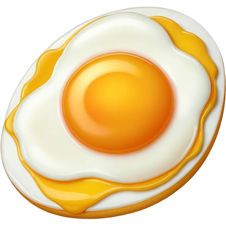 1 fried egg with 45 degree angle on red background color #C4151C without plate or anything under the egg emoji