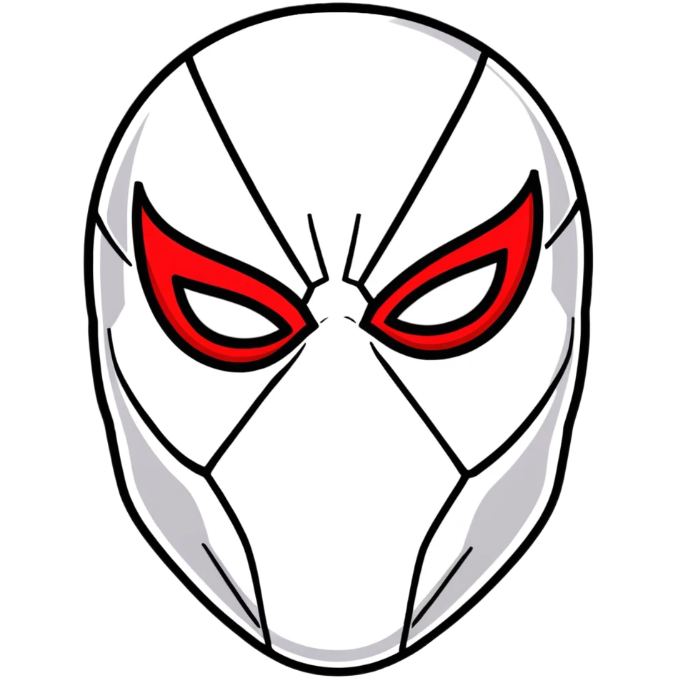 Spider-Man face mask only, classic red mask with white eyes emoji