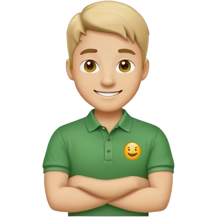 make an emoji with a tutor in a green polo shirt emoji