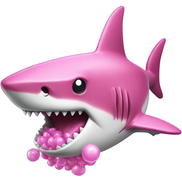 Shark made out of bubble gum emoji
