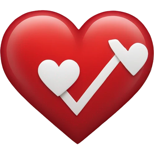 a heart that shows progress in red emoji