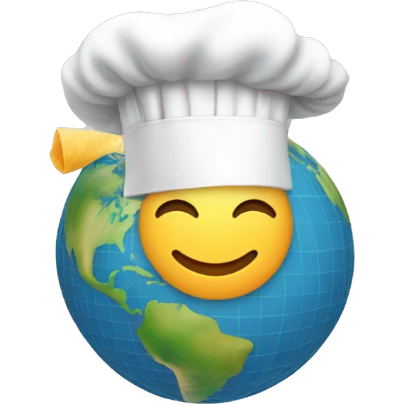 globe with a chef hat emoji