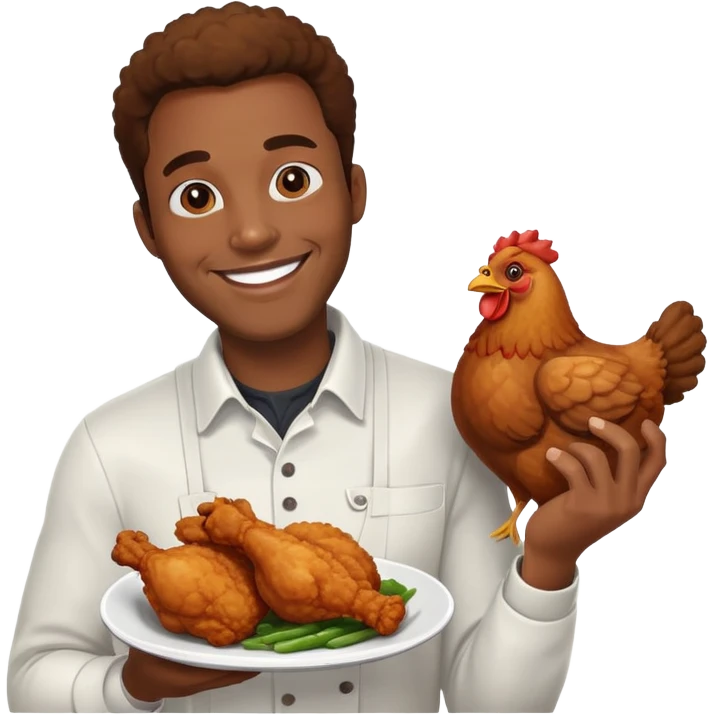 A black guy with chicken emoji