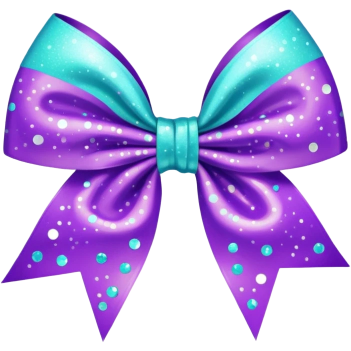 glitter purple and cian hair bow emoji