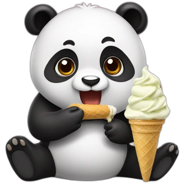 Panda eating ice cream emoji