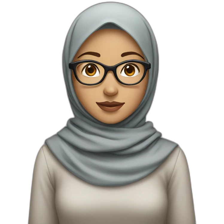 a girl with hijab and glasses emoji