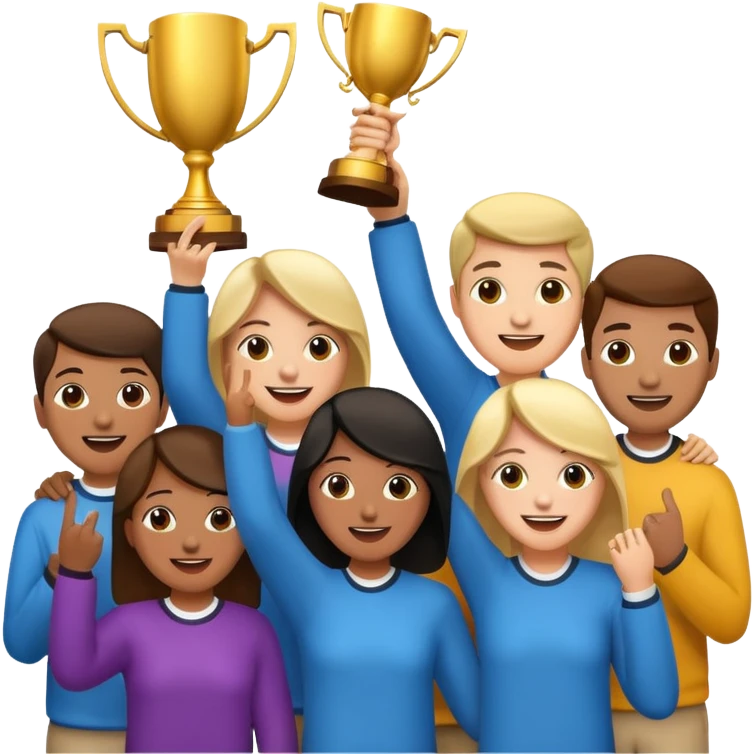 team celebrating with trophy emoji