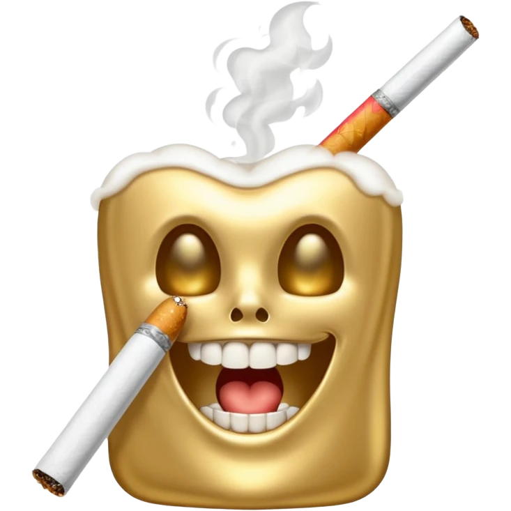 gold tooth with cig emoji