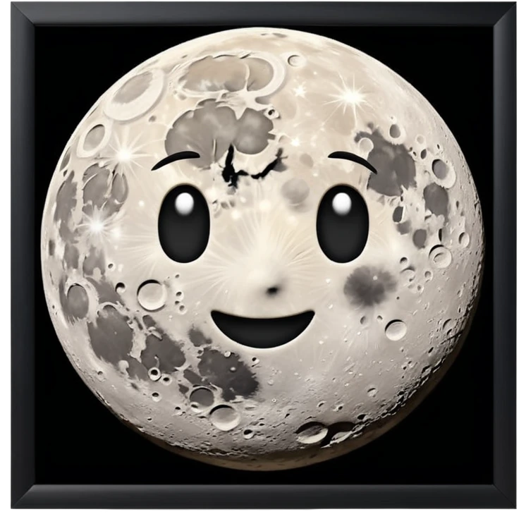 Create a emoji hidden S in moon surface  emoji
