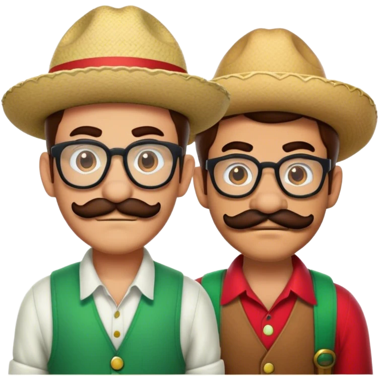 Hipster Luigi and Mexican Mario  emoji