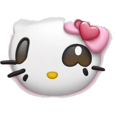 Hello kitty in a baby pink heart emoji