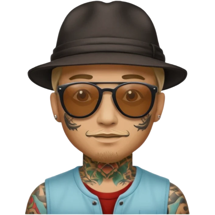 hat wearing tattooed man emoji