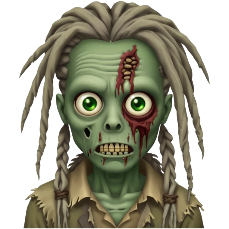 create zombie with dreadlocks emoji