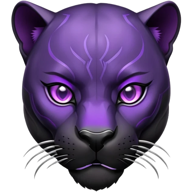 fierce black panther with vibrant purple eyes emoji
