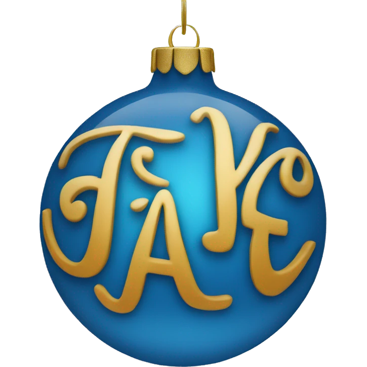 blue ornament with the name jake on it in cursive  emoji