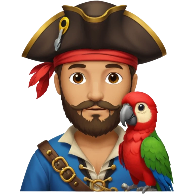 pirate and parrotپرنیس emoji