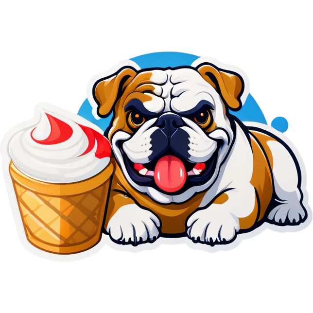 Bulldog con cornetto emoji