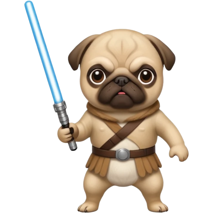 Pug with a light saber  emoji