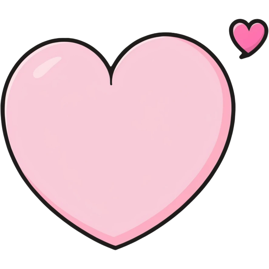 pastel pink heart and pastel pink sparkles emoji