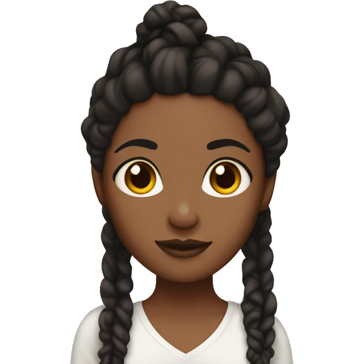 A girl with black eyebrows and locs with brown skin emoji