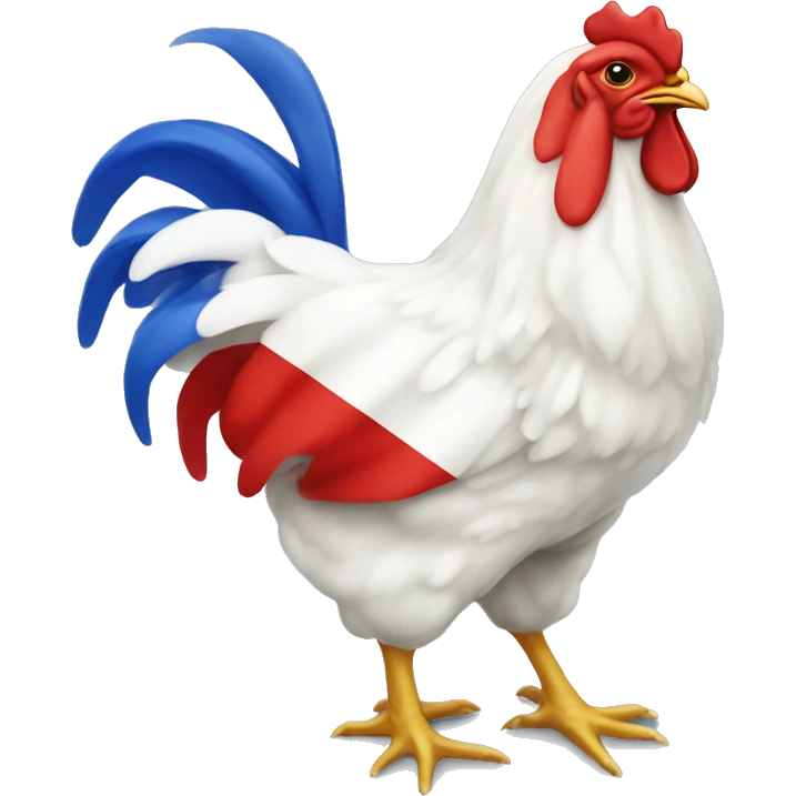 chicken flag french blue white red emoji