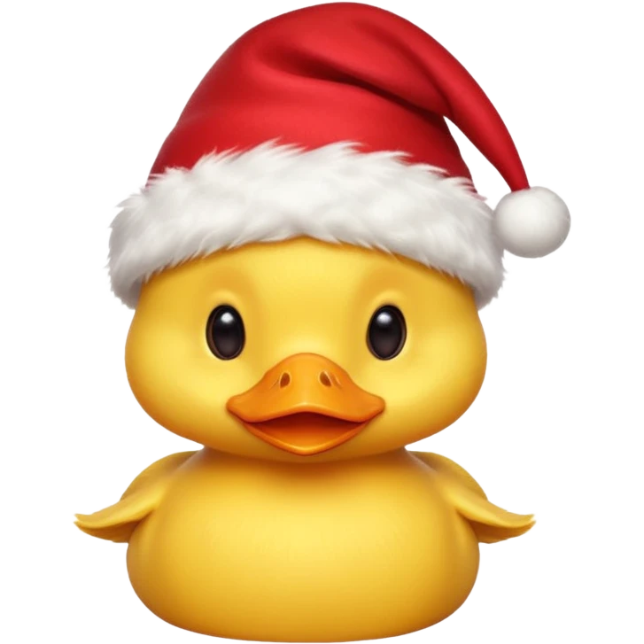 Un patito con gorro navideño emoji