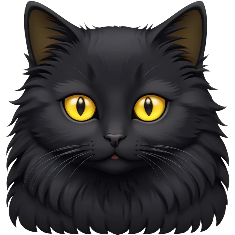 small black cat with yellow eyes emoji