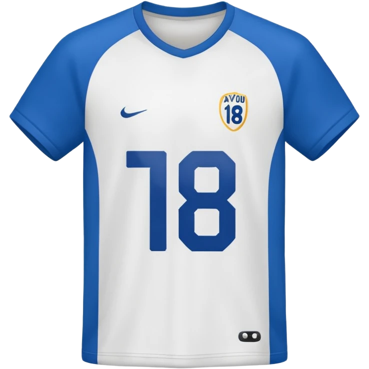 Football T-shirt saying "Ayyub" on the back with number 18 emoji