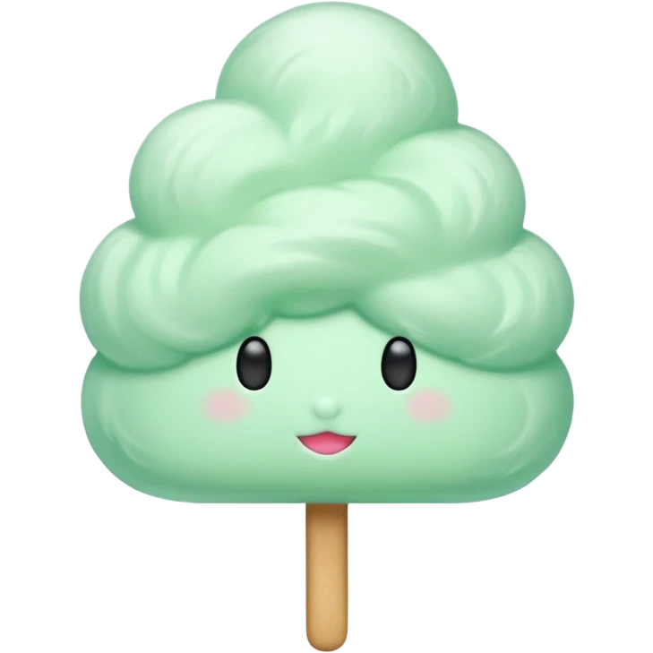 green Cloud Cotton Candy – light white puff, oversized and airy. emoji